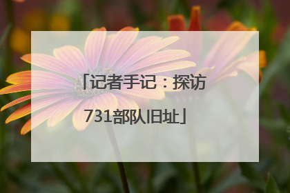 记者手记：探访731部队旧址