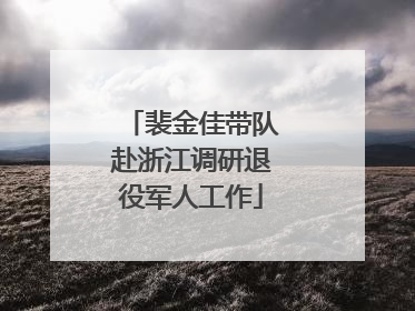裴金佳带队赴浙江调研退役军人工作