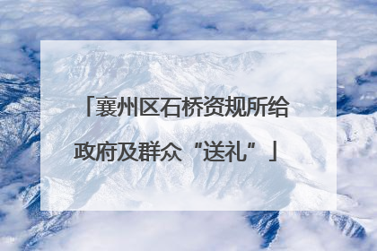 襄州区石桥资规所给政府及群众“送礼”