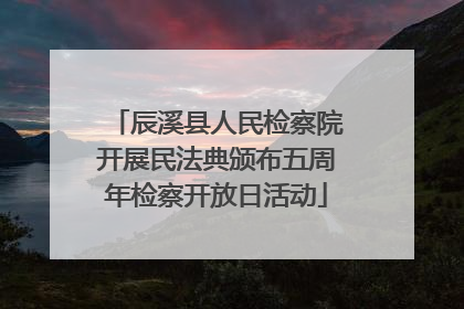 辰溪县人民检察院开展民法典颁布五周年检察开放日活动