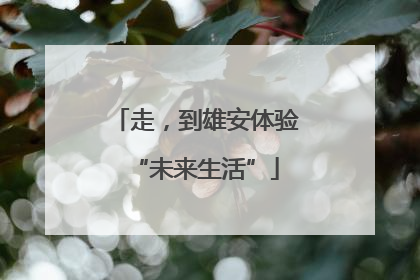 走，到雄安体验“未来生活”
