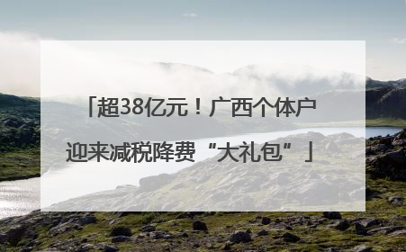 超38亿元！广西个体户迎来减税降费“大礼包”