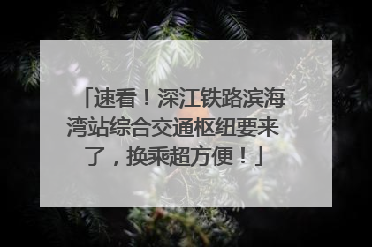 速看！深江铁路滨海湾站综合交通枢纽要来了，换乘超方便！