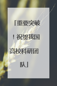 重要突破！祝贺我国高校科研团队