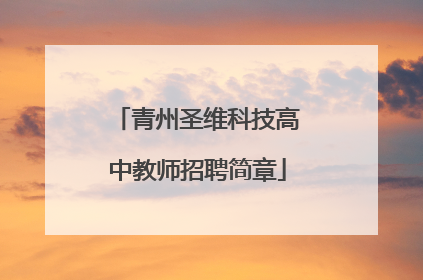 青州圣维科技高中教师招聘简章