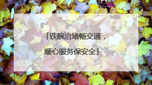 铁腕治堵畅交通，暖心服务保安全