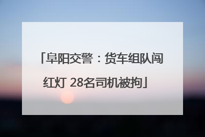阜阳交警：货车组队闯红灯 28名司机被拘