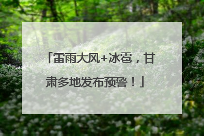 雷雨大风+冰雹，甘肃多地发布预警！
