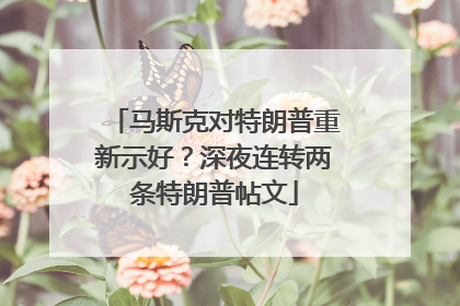 马斯克对特朗普重新示好？深夜连转两条特朗普帖文