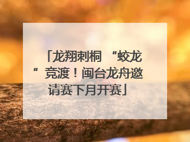 龙翔刺桐 “蛟龙”竞渡！闽台龙舟邀请赛下月开赛