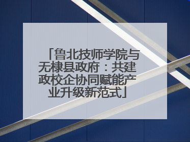 鲁北技师学院与无棣县政府：共建政校企协同赋能产业升级新范式