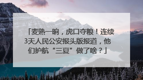 麦熟一晌，虎口夺粮！连续3天人民公安报头版报道，他们护航“三夏”做了啥？