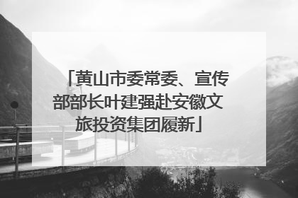 黄山市委常委、宣传部部长叶建强赴安徽文旅投资集团履新