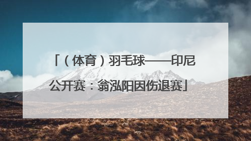 （体育）羽毛球——印尼公开赛：翁泓阳因伤退赛
