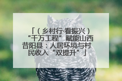 （乡村行·看振兴）“千万工程”赋能山西昔阳县：人居环境与村民收入“双提升”