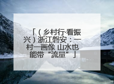 （乡村行·看振兴）浙江磐安：一村一画像 山水也能带“流量”