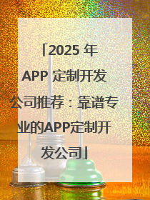 2025 年 APP 定制开发公司推荐：靠谱专业的APP定制开发公司