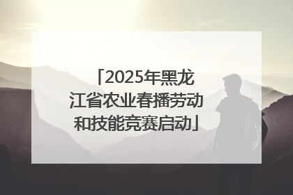 2025年黑龙江省农业春播劳动和技能竞赛启动