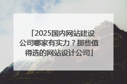 2025国内网站建设公司哪家有实力？那些值得选的网站设计公司