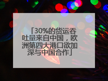 30%的货运吞吐量来自中国，欧洲第四大港口欲加深与中国合作