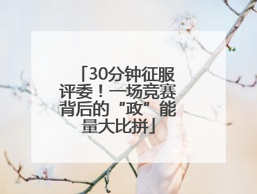 30分钟征服评委！一场竞赛背后的“政”能量大比拼