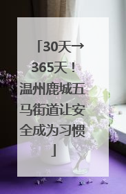 30天→365天！温州鹿城五马街道让安全成为习惯