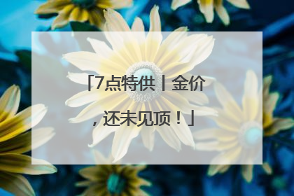 7点特供丨金价，还未见顶！