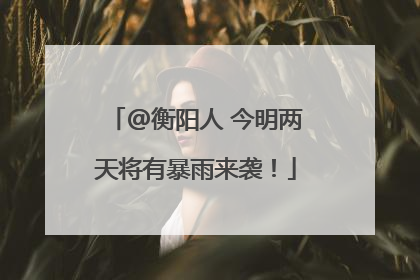 @衡阳人 今明两天将有暴雨来袭！
