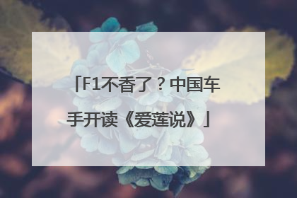 F1不香了？中国车手开读《爱莲说》